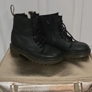 Dr. Martens Black Combat Moto Boots High-Top Lace-Up